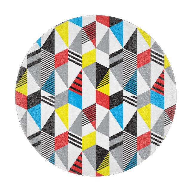 Retro Bauhaus Style: Seamless Abstract Cutting Board (Front)