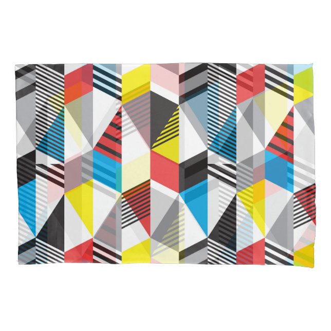 Retro Bauhaus Style: Seamless Abstract Pillowcase (Front)