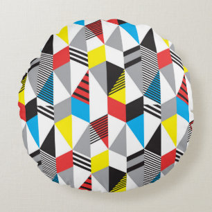 Retro Bauhaus Style: Seamless Abstract Round Cushion