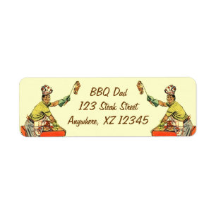 Retro BBQ Dad Return Address Label
