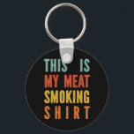 Retro Bbq My Meat Smoking  Key Ring<br><div class="desc">Retro Bbq My Meat Smoking</div>