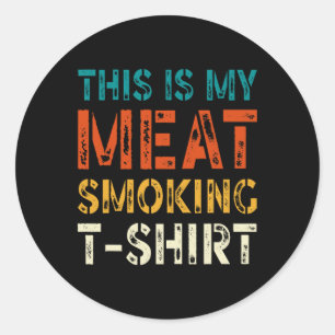 Retro Bbq Smoker Vintage Us Flag This Is My Meat S Classic Round Sticker