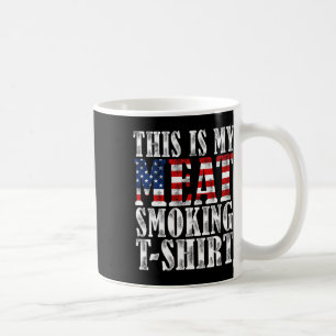 Retro Bbq Smoker Vintage Us Flag This Is My Meat S Coffee Mug