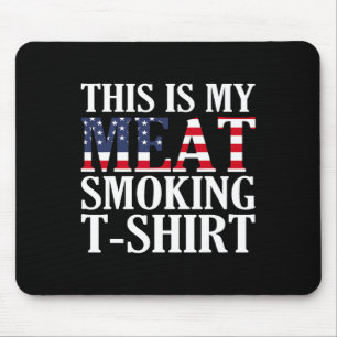 Retro Bbq Smoker Vintage Us Flag This Is My Meat S Mouse Pad