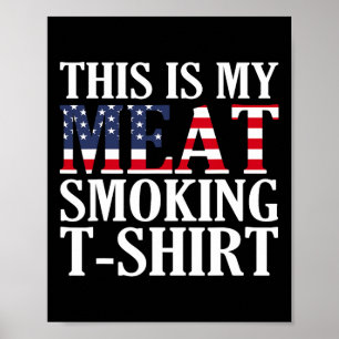 Retro Bbq Smoker Vintage Us Flag This Is My Meat S Poster