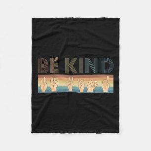 Retro Be Kind Deaf Fleece Blanket