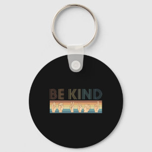 Retro Be Kind Deaf  Key Ring