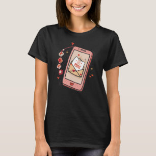 Retro Be Mine Cell Phone Love Heart Happy Valentin T-Shirt
