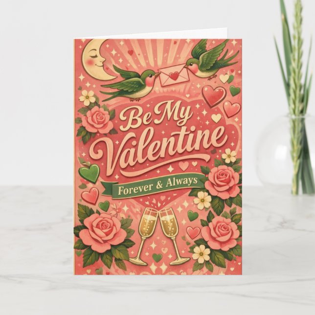 Retro Be My Valentine Custom Card (Front)