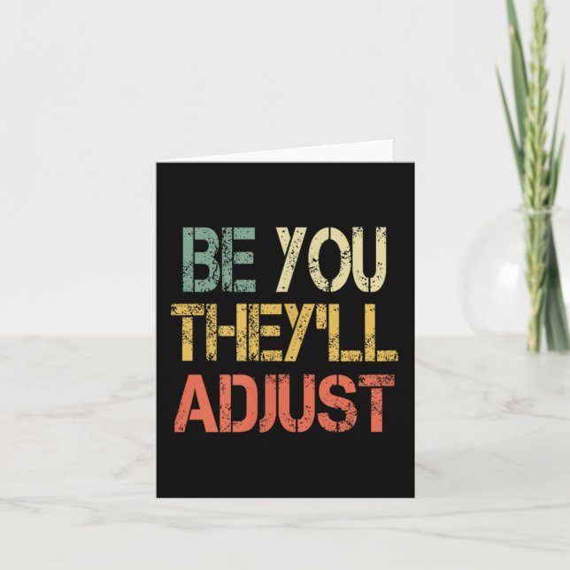 Retro Be You They'll Adjust Motivational Mental He Card (Front)