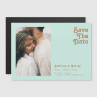 Retro Beach | Aqua Horizontal Save The Date