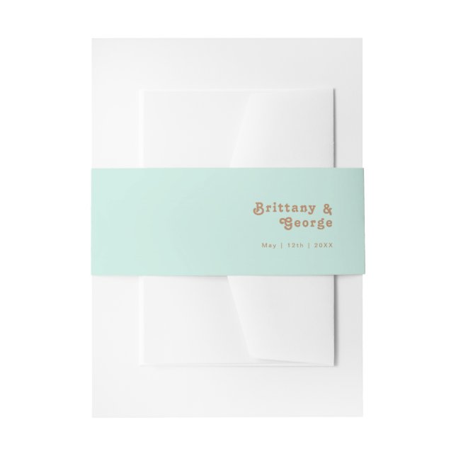Retro Beach | Aqua Invitation Belly Band (Front Example)