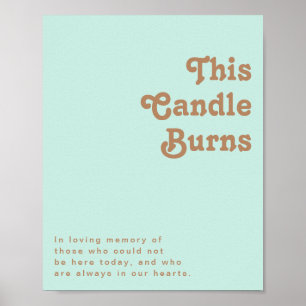 Retro Beach   Aqua This Candle Burns Poster