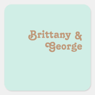 Retro Beach   Aqua Wedding Envelope Seals