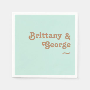 Retro Beach   Aqua Wedding Napkins