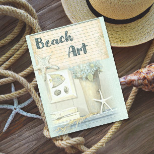 Retro Beach Art Destination Postcard