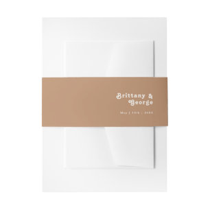 Retro Beach   Brown Invitation Belly Band