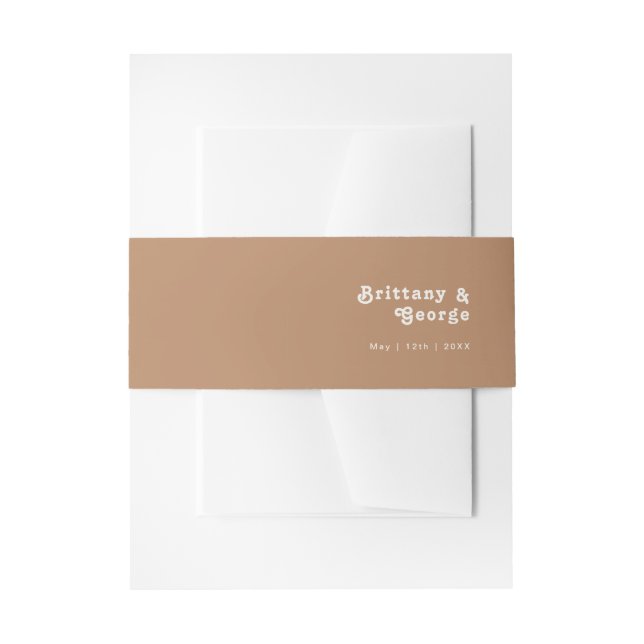 Retro Beach | Brown Invitation Belly Band (Front Example)