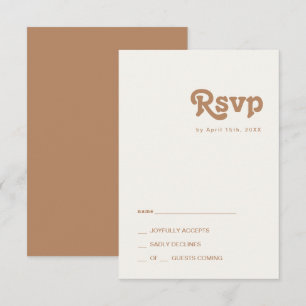 Retro Beach   Brown RSVP Card