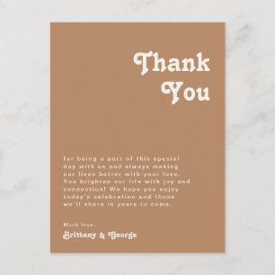 Retro Beach   Brown Table Thank You Card