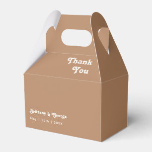 Retro Beach   Brown Wedding Favour Box
