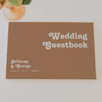 Retro Beach | brown Wedding Guestbook