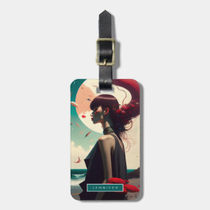 Retro Beach Fashion Model Luggage Tags