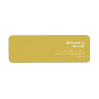 Retro Beach | Gold Return Address Label
