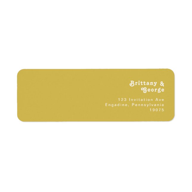 Retro Beach | Gold Return Address Label (Front)