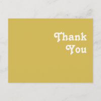 Retro Beach | Gold Wedding Thank You Postcard