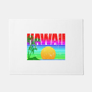 Retro Beach Hawaii Sunset Doormat