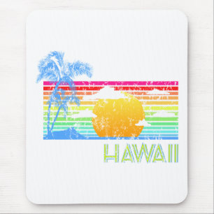 Retro Beach Hawaii Sunset Mouse Pad