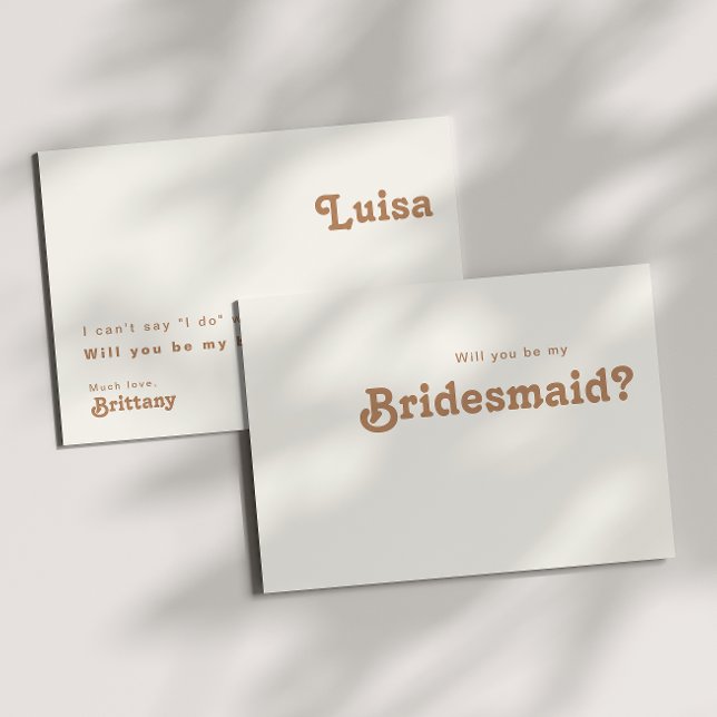 Retro Beach | Ivory Bridesmaid Proposal Card (Creator Uploaded)