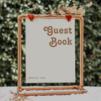 Retro Beach | Ivory Guest Book Sign