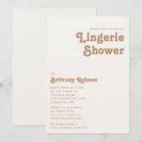 Retro Beach | Ivory Lingerie Shower Invitation