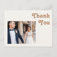 Retro Beach | Ivory Photo Wedding Thank You