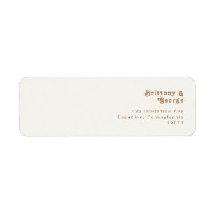 Retro Beach   Ivory Return Address Label