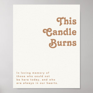 Retro Beach Ivory This Candle Burns Poster