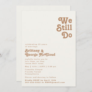 Retro Beach   Ivory We Still Do Vow Renewal Invitation