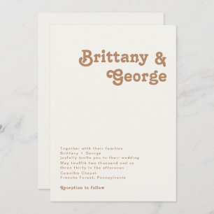 Retro Beach   Ivory Wedding Invitation