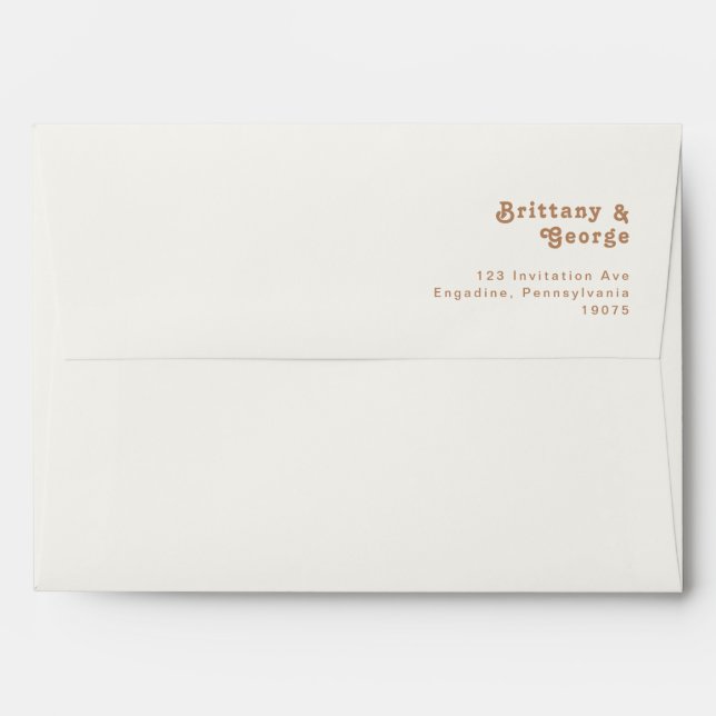 Retro Beach | Ivory Wedding Invitation Envelope (Back (Top Flap))