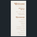 Retro Beach | Ivory Wedding Program<br><div class="desc">This retro beach | ivory wedding program is perfect for your simple vintage, colourful tropical boho summer wedding. Its unique bohemian mid-century font gives this design a classic minimalist groovy hippie vibe. Suppose you're looking for a design that features bright, rustic coastal ocean colours for your creative 70's destination beach...</div>