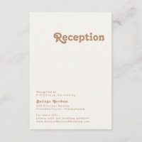 Retro Beach | Ivory Wedding Reception Card