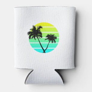 Retro Beach Palm Trees Can Cooler