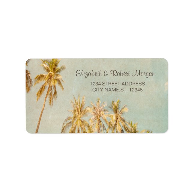 Retro Beach Palms Label (Front)