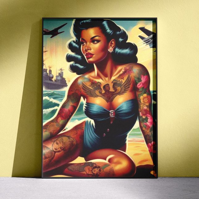 Retro Beach Pin-up Poster (Creator Uploaded)