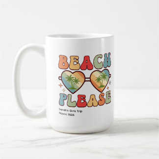 Retro Beach Please Sunset Palm Trees Sunglasses Coffee Mug