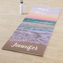 Retro Beach & Sand Personalised Yoga Mat