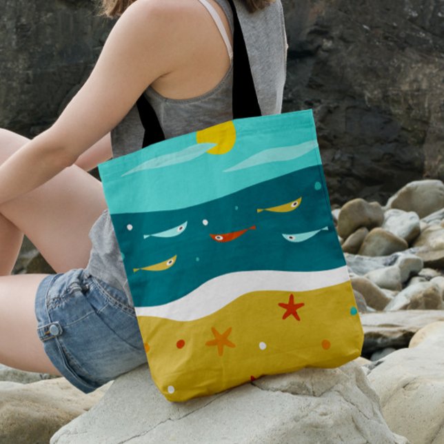 Retro Beach Summer Mid Century Modern Tote Bag (Creator Uploaded)