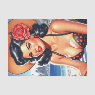 Retro Beach Summer Pin-up Tissue Paper